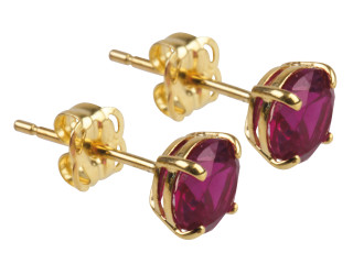 9ct July birthstone stud earrings (Ruby)